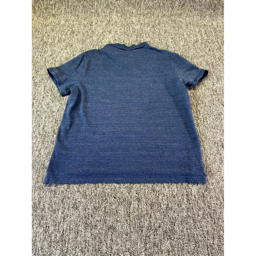 Polo Ralph Lauren Polo Shirt Mens Xl Blue Custom Slim Fit Side Slit Pony Logo